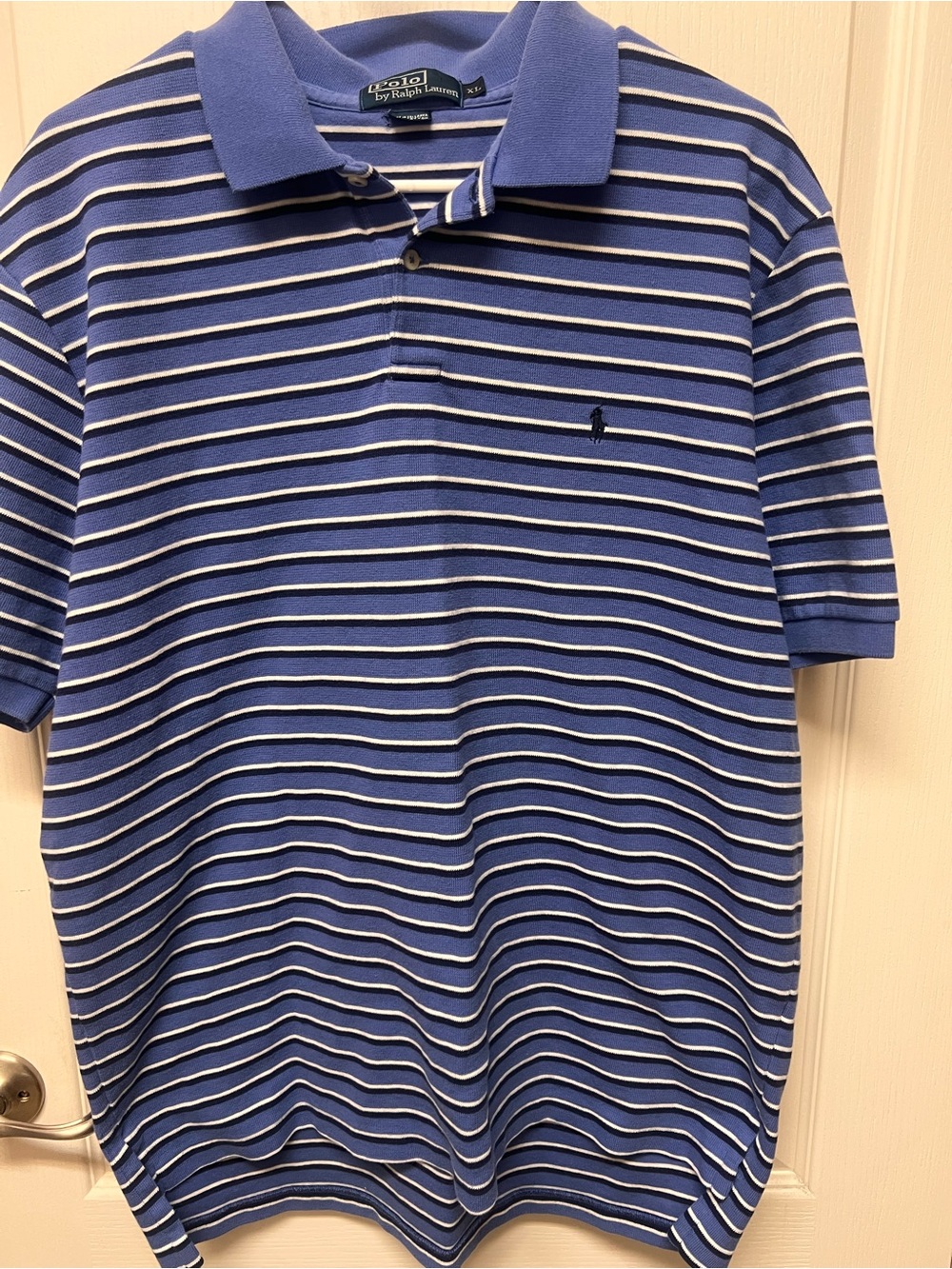Ralph Lauren Blue & White Striped Polo Shirt